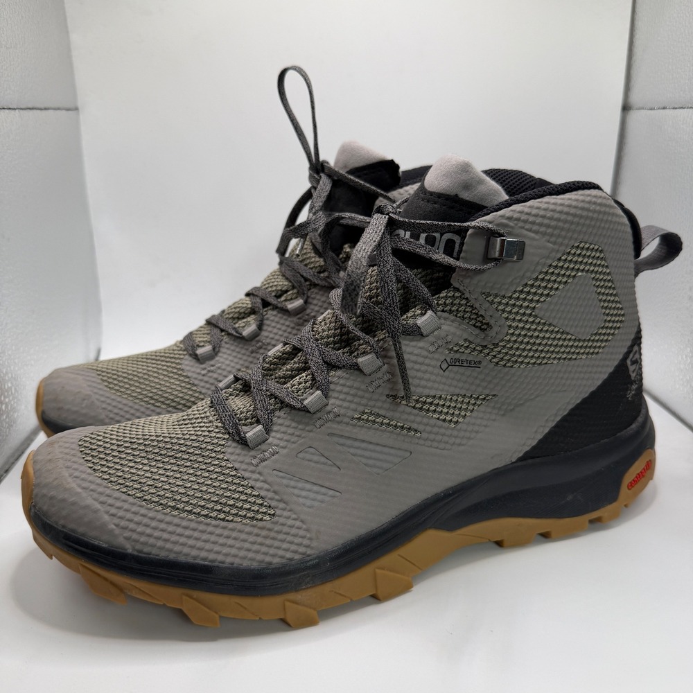 Salomon Outline Mid GTX Mens Hiking Boots Grey Black 413842 Size 9